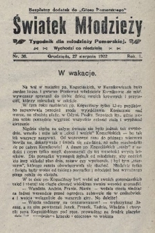 Światek Młodzieży : tygodnik dla młodzieży pomorskiej. 1922, nr 36