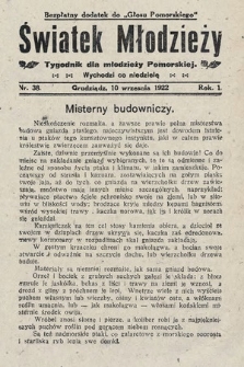 Światek Młodzieży : tygodnik dla młodzieży pomorskiej. 1922, nr 38