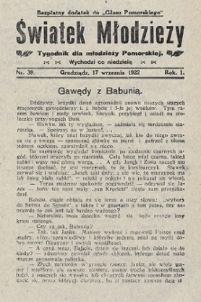 Światek Młodzieży : tygodnik dla młodzieży pomorskiej. 1922, nr 39