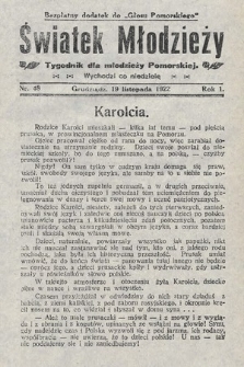 Światek Młodzieży : tygodnik dla młodzieży pomorskiej. 1922, nr 48
