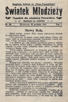 Światek Młodzieży : tygodnik dla młodzieży pomorskiej. 1922, nr 54