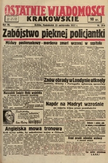 Ostatnie Wiadomości Krakowskie. 1937, nr 296