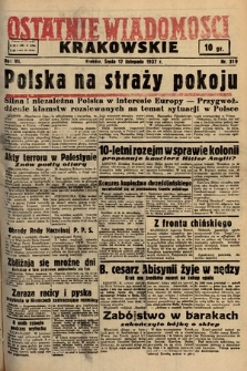 Ostatnie Wiadomości Krakowskie. 1937, nr 319