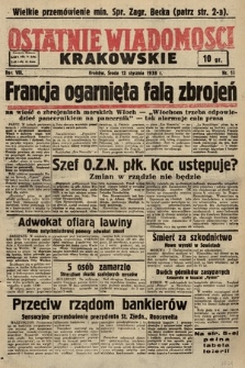 Ostatnie Wiadomości Krakowskie. 1938, nr 11