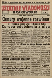 Ostatnie Wiadomości Krakowskie. 1938, nr 82