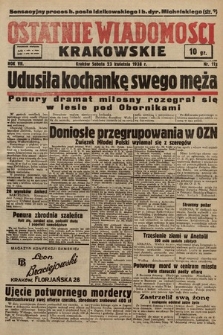 Ostatnie Wiadomości Krakowskie. 1938, nr 113