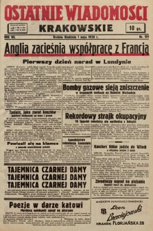 Ostatnie Wiadomości Krakowskie. 1938, nr 121