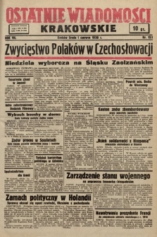 Ostatnie Wiadomości Krakowskie. 1938, nr 153