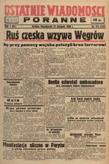 Ostatnie Wiadomości Poranne. 1938, nr 172