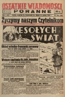 Ostatnie Wiadomości Poranne. 1938, nr 206