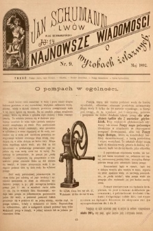 Najnowsze Wiadomości o Wyrobach Żelaznych. 1892, nr 9