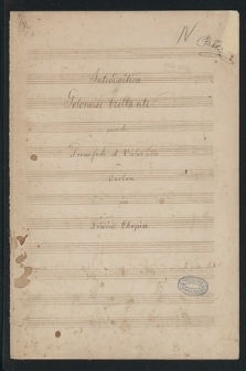Introduction et Polonaise brillante pour le Pianoforte et Violo. C-dur, op. 3
