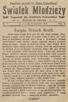 Światek Młodzieży : tygodnik dla młodzieży pomorskiej. 1924, nr 1