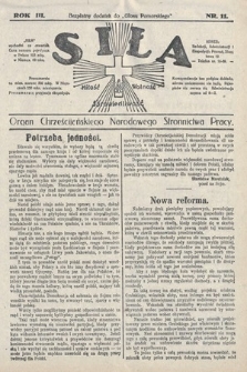 Siła : organ Chrześcijańskiego Narodowego Stronnictwa Pracy. 1923, nr 11