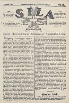 Siła : organ Chrześcijańskiego Narodowego Stronnictwa Pracy. 1923, nr 12
