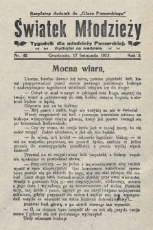 Światek Młodzieży : tygodnik dla młodzieży pomorskiej. 1923, nr 42