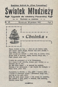 Światek Młodzieży : tygodnik dla młodzieży pomorskiej. 1923, nr 47