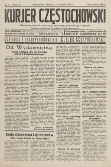 Kurjer Częstochowski : niezależny dziennik polityczny, społeczny, gospodarczy i literacki. 1933, nr 6
