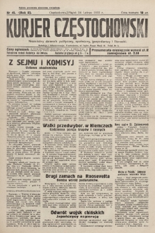 Kurjer Częstochowski : niezależny dziennik polityczny, społeczny, gospodarczy i literacki. 1933, nr 45