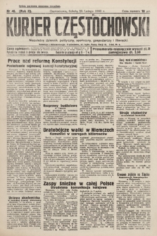 Kurjer Częstochowski : niezależny dziennik polityczny, społeczny, gospodarczy i literacki. 1933, nr 46