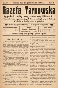 Gazeta Tarnowska : tygodnik polityczny, społeczny i literacki. 1908, nr 2