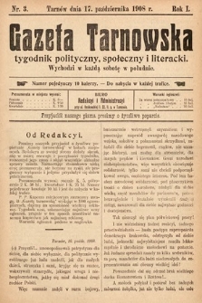 Gazeta Tarnowska : tygodnik polityczny, społeczny i literacki. 1908, nr 3