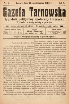 Gazeta Tarnowska : tygodnik polityczny, społeczny i literacki. 1908, nr 5