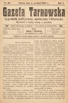 Gazeta Tarnowska : tygodnik polityczny, społeczny i literacki. 1908, nr 10