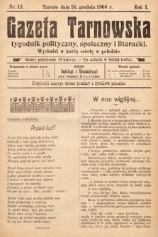 Gazeta Tarnowska : tygodnik polityczny, społeczny i literacki. 1908, nr 13