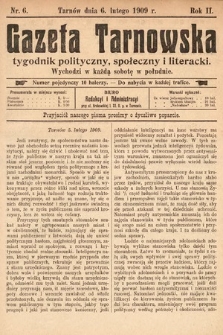 Gazeta Tarnowska : tygodnik polityczny, społeczny i literacki. 1909, nr 6