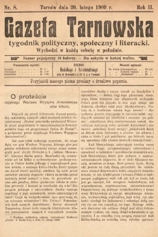 Gazeta Tarnowska : tygodnik polityczny, społeczny i literacki. 1909, nr 8