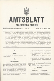 Amtsblatt des Kreises Olkusz. 1916, nr 6