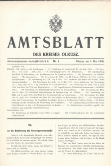 Amtsblatt des Kreises Olkusz. 1916, nr 9