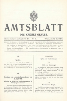 Amtsblatt des Kreises Olkusz. 1916, nr 10