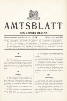 Amtsblatt des Kreises Olkusz. 1916, nr 14