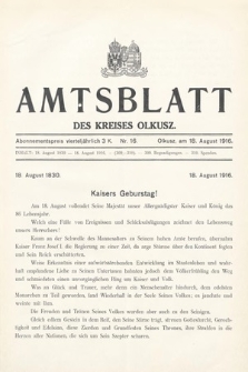 Amtsblatt des Kreises Olkusz. 1916, nr 16