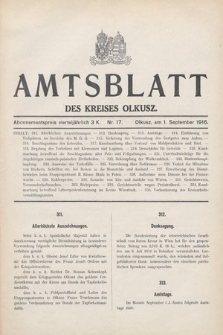 Amtsblatt des Kreises Olkusz. 1916, nr 17