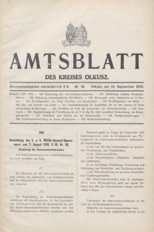 Amtsblatt des Kreises Olkusz. 1916, nr 18
