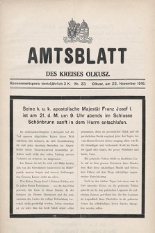 Amtsblatt des Kreises Olkusz. 1916, nr 23