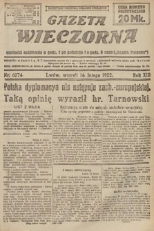 Gazeta Wieczorna. 1922, nr 6274