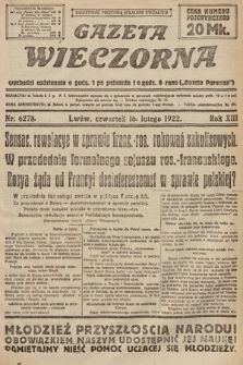 Gazeta Wieczorna. 1922, nr 6278