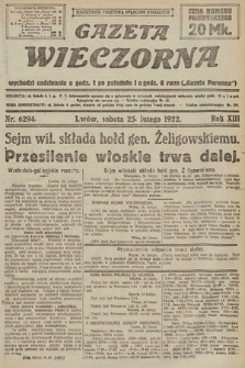 Gazeta Wieczorna. 1922, nr 6294
