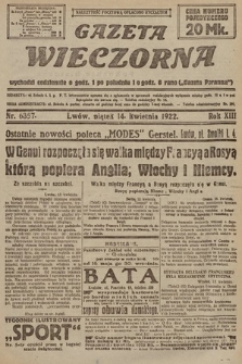 Gazeta Wieczorna. 1922, nr 6357