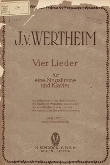 Vier Lieder : für eine Singstimme mit Klavierbegleitung. No. 1, Gekommen ist der Maie