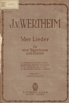 Vier Lieder : für eine Singstimme mit Klavierbegleitung. No. 2, Nachtiges Wandern