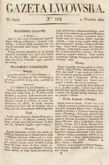 Gazeta Lwowska. 1830, nr 101