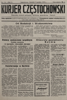 Kurjer Częstochowski : niezależny dziennik polityczny, społeczny, gospodarczy i literacki. 1932, nr 110