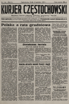 Kurjer Częstochowski : niezależny dziennik polityczny, społeczny, gospodarczy i literacki. 1932, nr 114