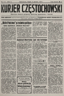 Kurjer Częstochowski : niezależny dziennik polityczny, społeczny, gospodarczy i literacki. 1932, nr 116
