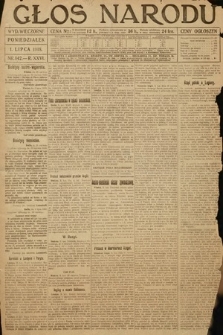 Głos Narodu (wydanie wieczorne). 1918, nr 142